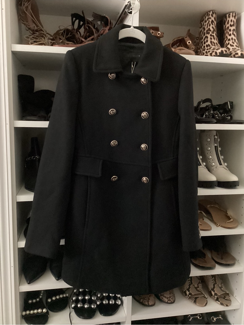 Zara Wool Blend Double Breasted Short Coat - Picture 4 of 7